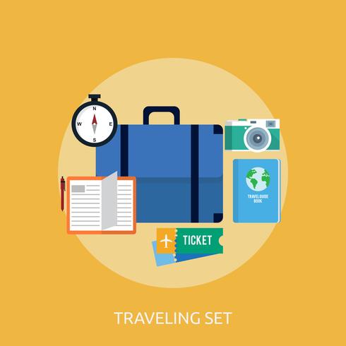 Traveling Set Conceptual illustration Design vector