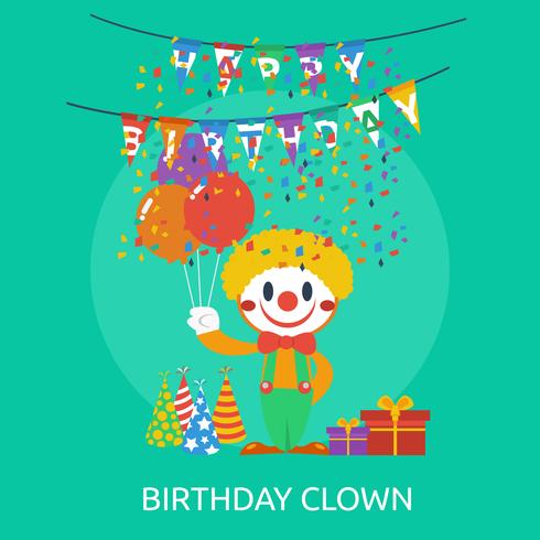 Diseño conceptual del ejemplo del payaso del cumpleaños vector