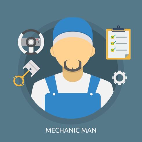 Mechanic Man Conceptual illustration Design vector