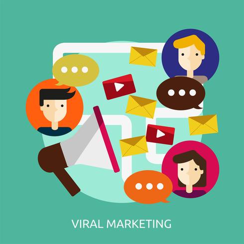 Marketing Viral Conceptual Ilustración Diseño vector