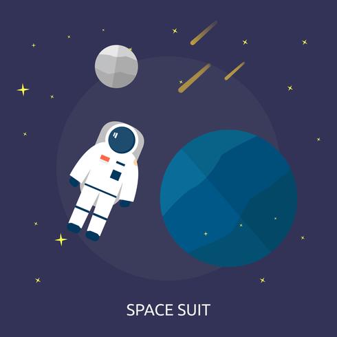 Traje espacial Conceptual ilustración Diseño vector