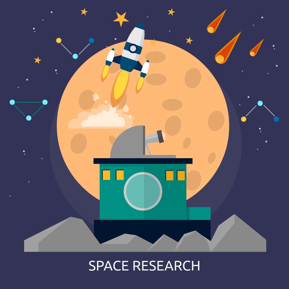 Space Research Conceptual illustration Design 474316 Vector Art at Vecteezy