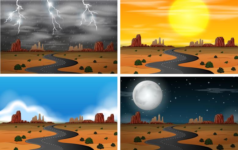 Diferentes conjuntos de paisajes del cielo vector