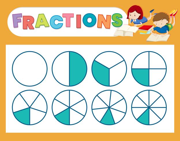 A cute fraction worksheet vector