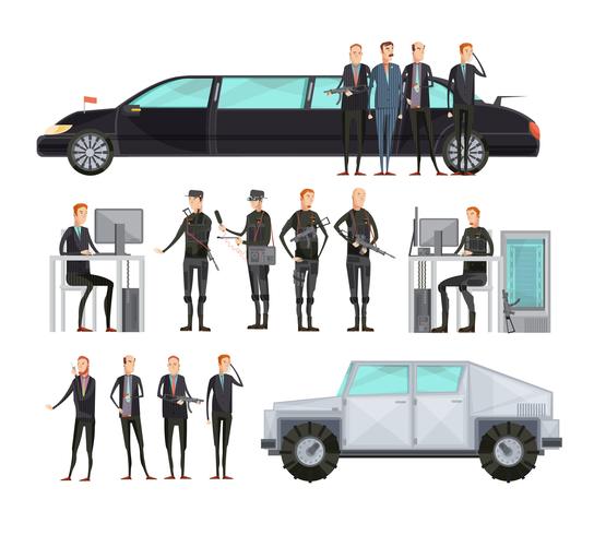 Conjunto de composición plana de la agencia de inteligencia vector