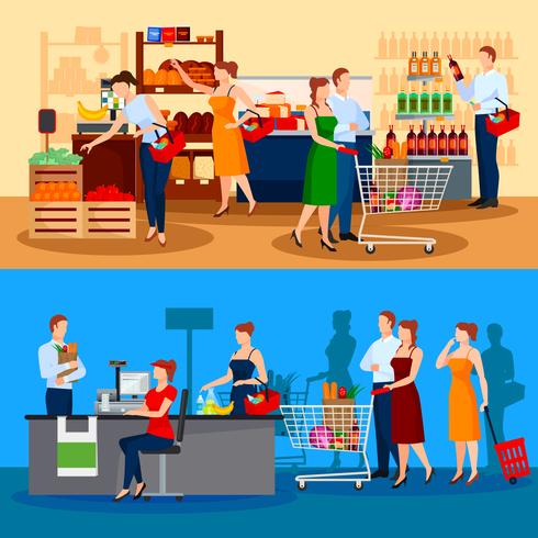 Customers Of Supermarket Compositions vector