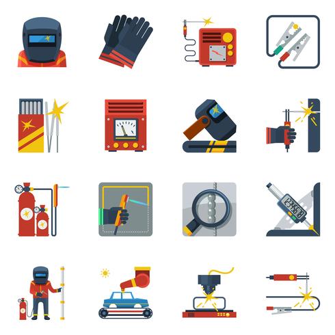 Welding Flat Color Icons  vector