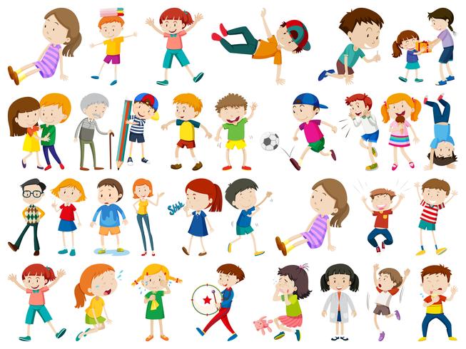 Conjunto de personajes infantiles. vector