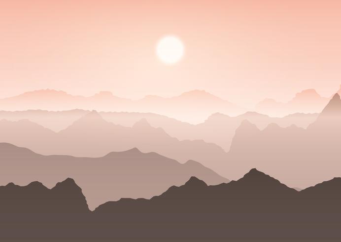 Paisaje de montaña vector