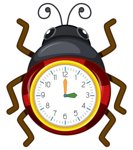 Una plantilla de reloj mariquita. vector