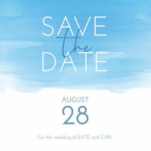 Watercolour save the date invitation vector