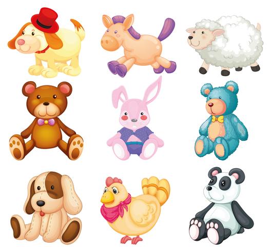 Set of cartoon toys vector