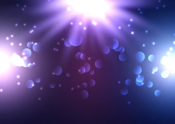 Bokeh lights background with spotlights vector