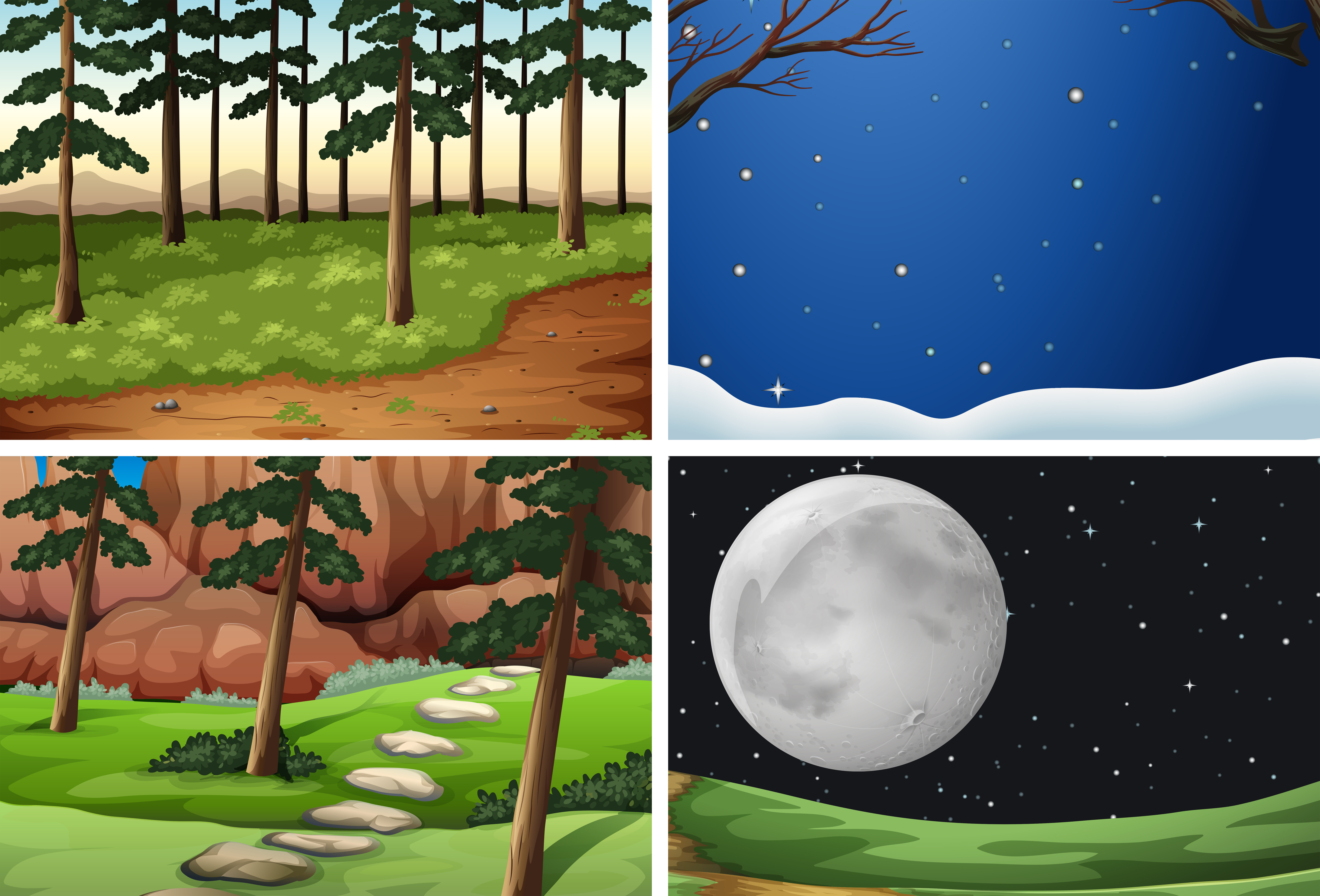 Set of nature background 474597 Vector Art at Vecteezy