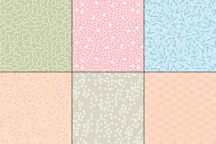 seamless pastel abstract patterns vector