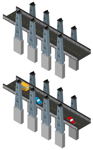 Bridge design in 3D design vector