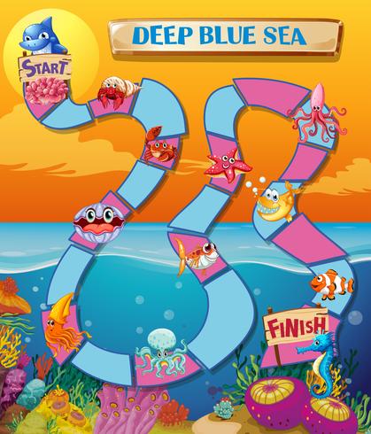 Game template with sea animals vector