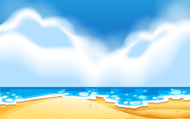 Una escena de playa vacía vector