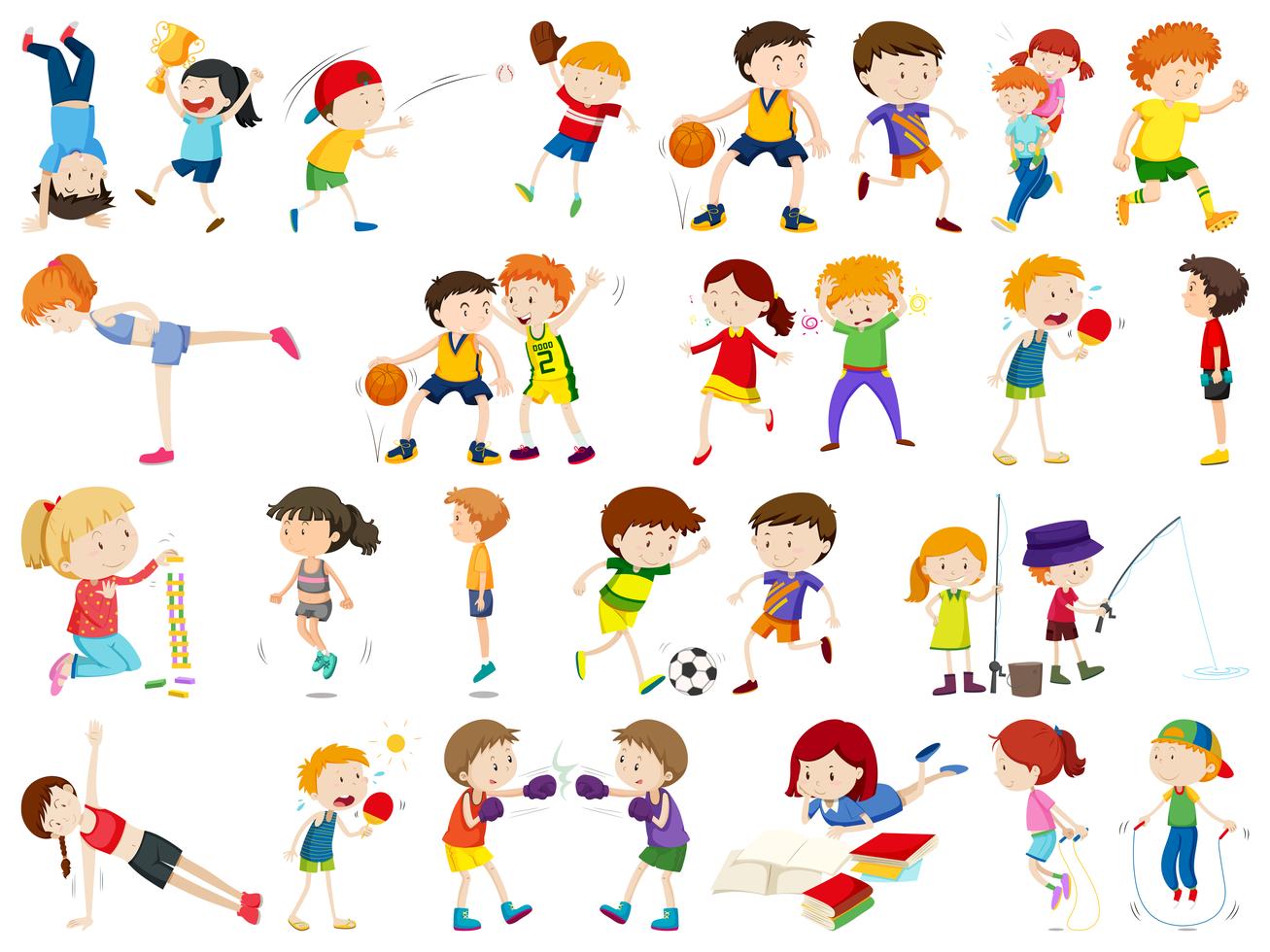 Set of active people 474698 Vector Art at Vecteezy