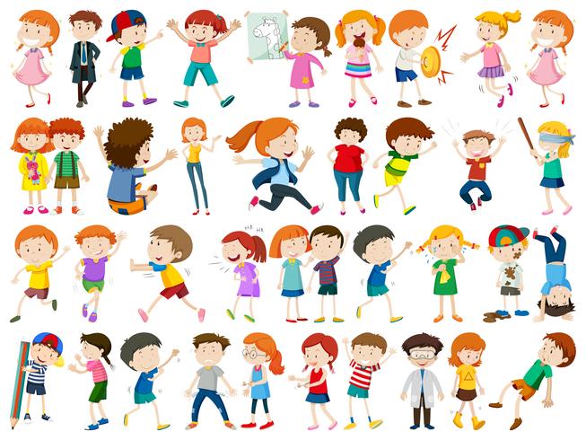 Conjunto de personajes infantiles. vector