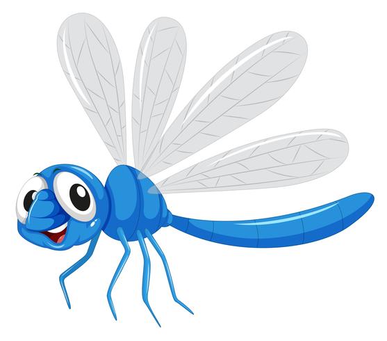 A blue dragonfly character vector