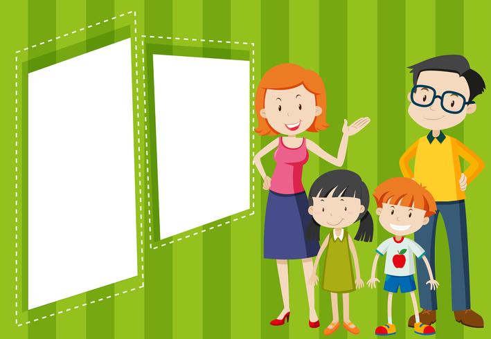 Family on blank template vector