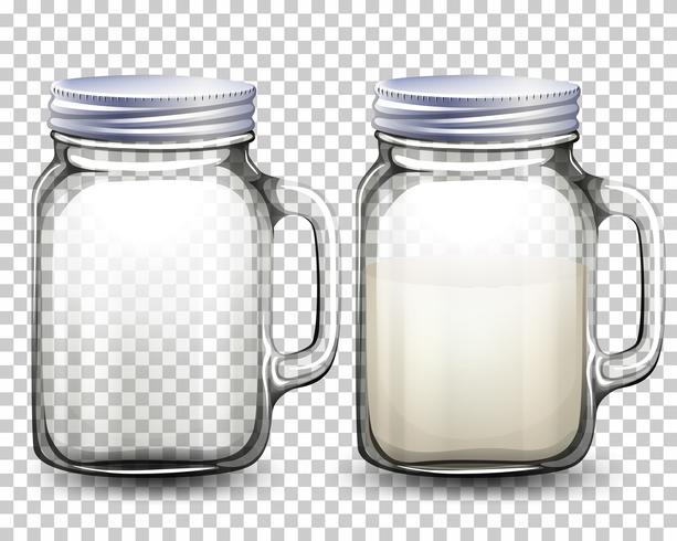 Set of glass jars  vector