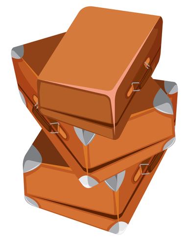 Set of vintage luggage vector
