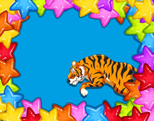 Tarjeta de celebración con tigre vector