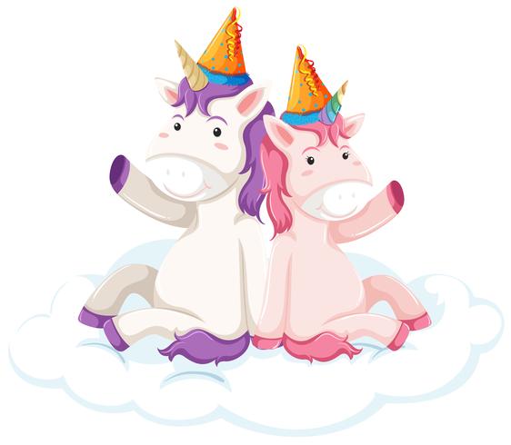 Unicorn character on white background vector