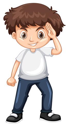 A boy character on white background vector