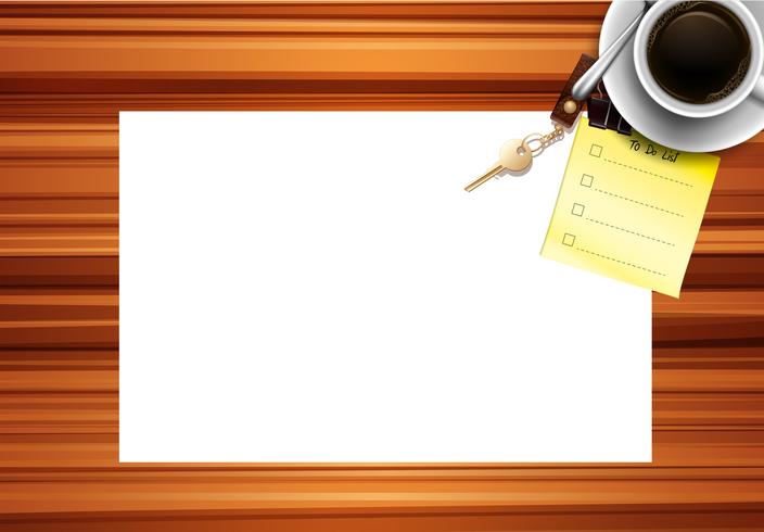 Blank paper desk background vector