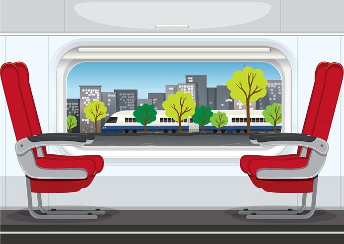 An interior of train vector