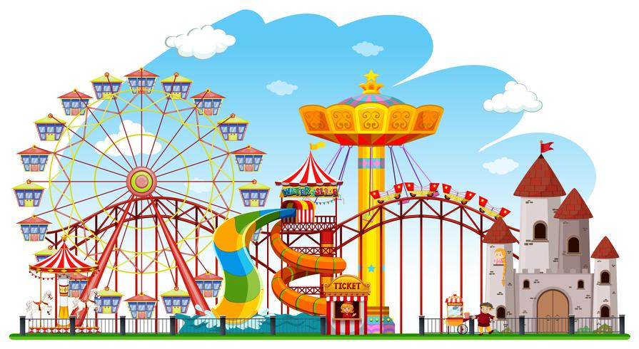 Theme park background scene vector