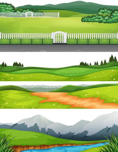 Conjunto de diferentes escenas al aire libre. vector