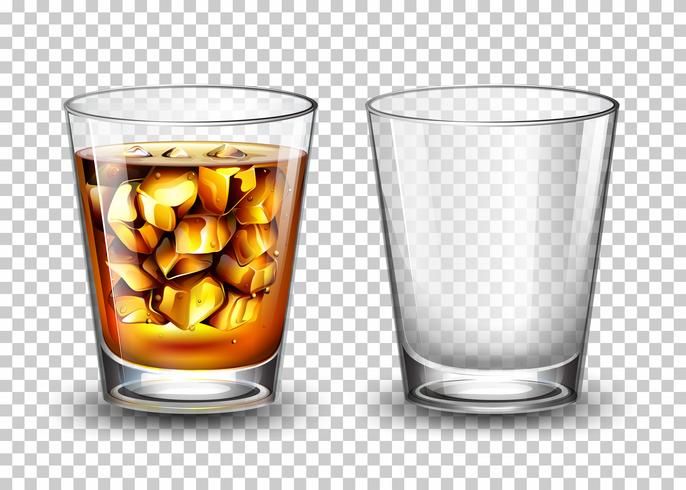 Set of transparent glass vector