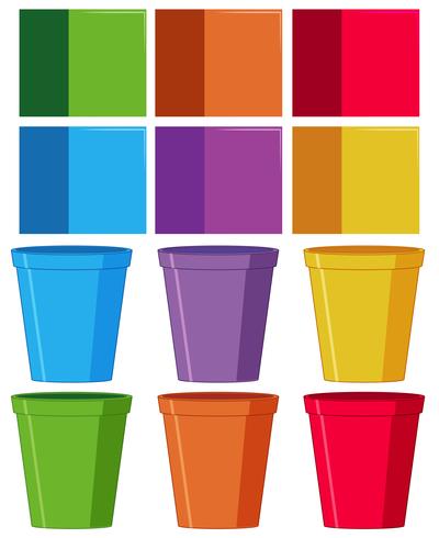 Conjunto de taza colorida vector