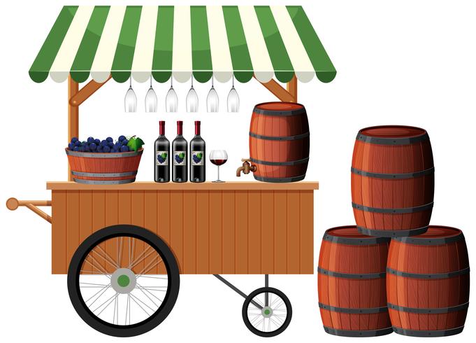 A wine shop stall vector