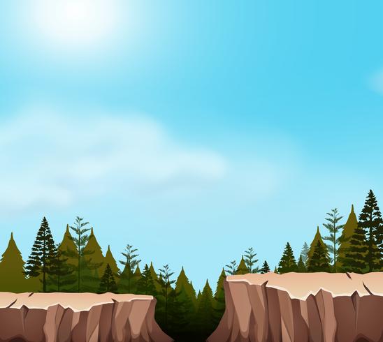 A nature cliff scene vector