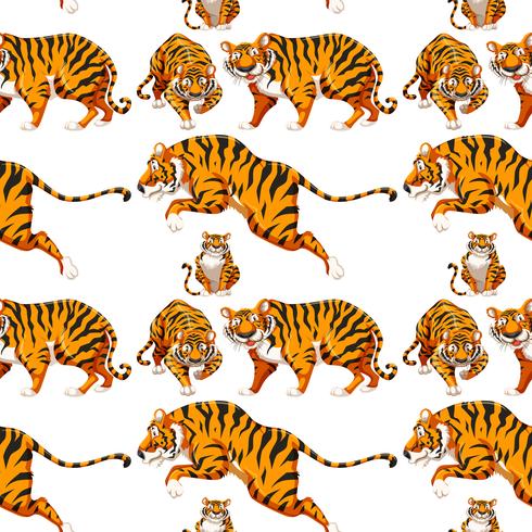 Fondo de tigre múltiple inconsútil vector