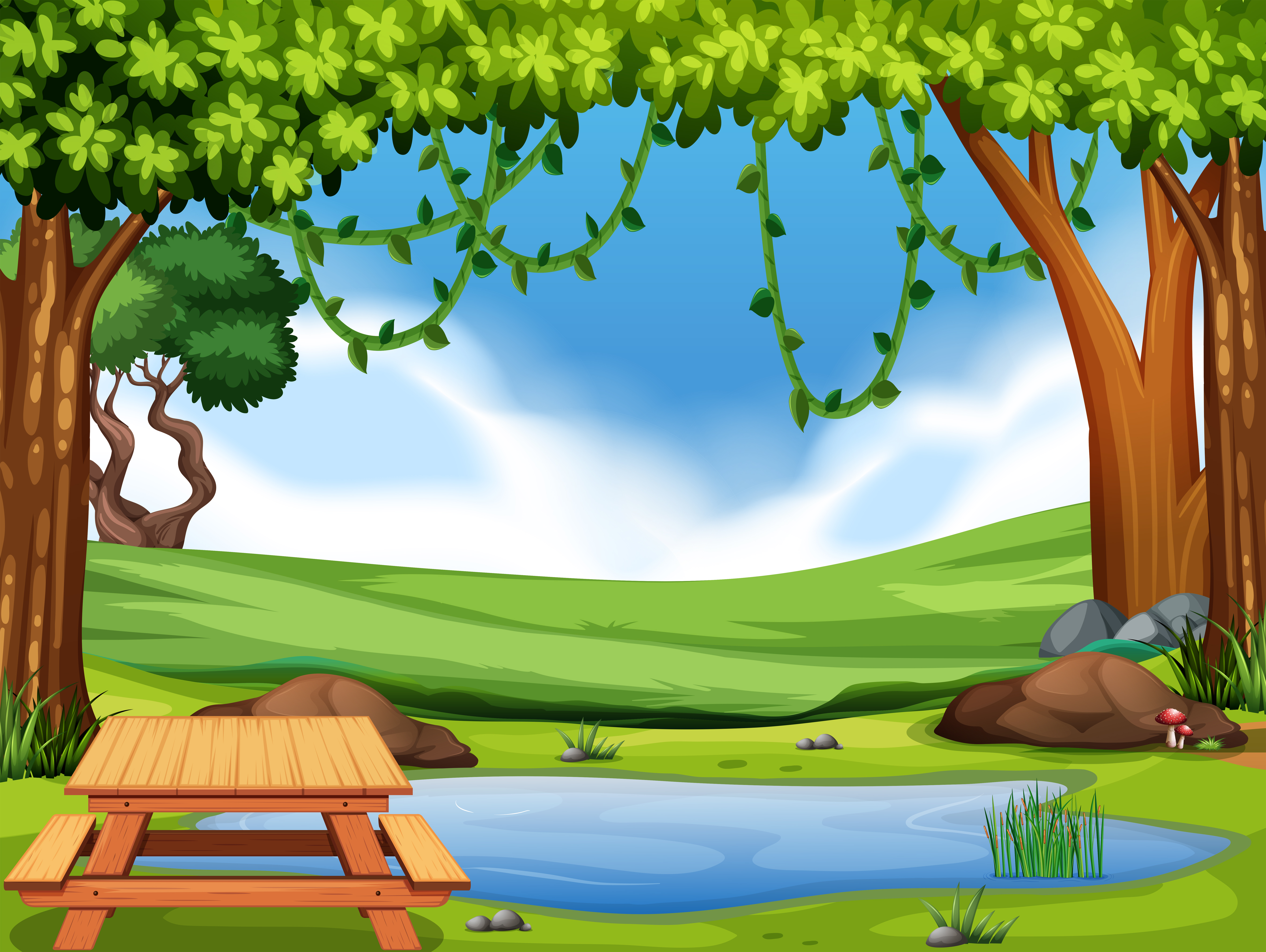 A nature  park view 474883 Vector Art at Vecteezy