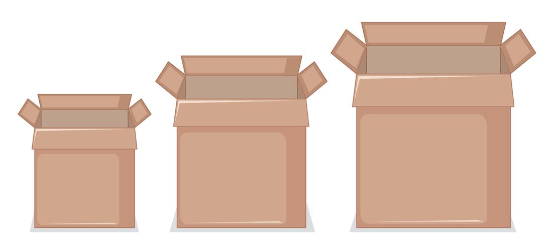 Conjunto de caja de carton vector