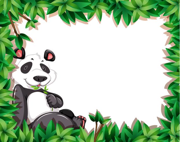 A panda on nature frame vector