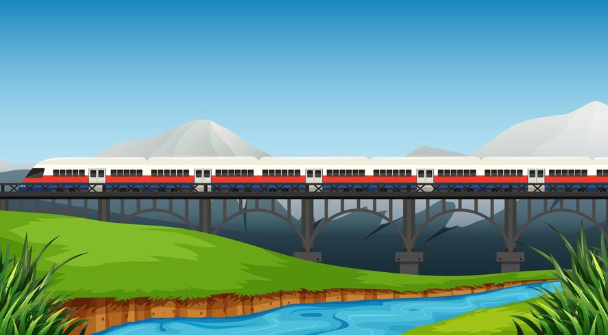 A rail to rural landscape vector