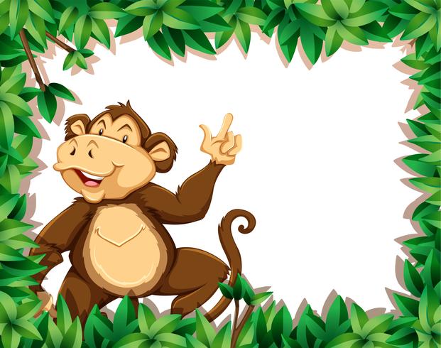 Monkey in nature frame vector