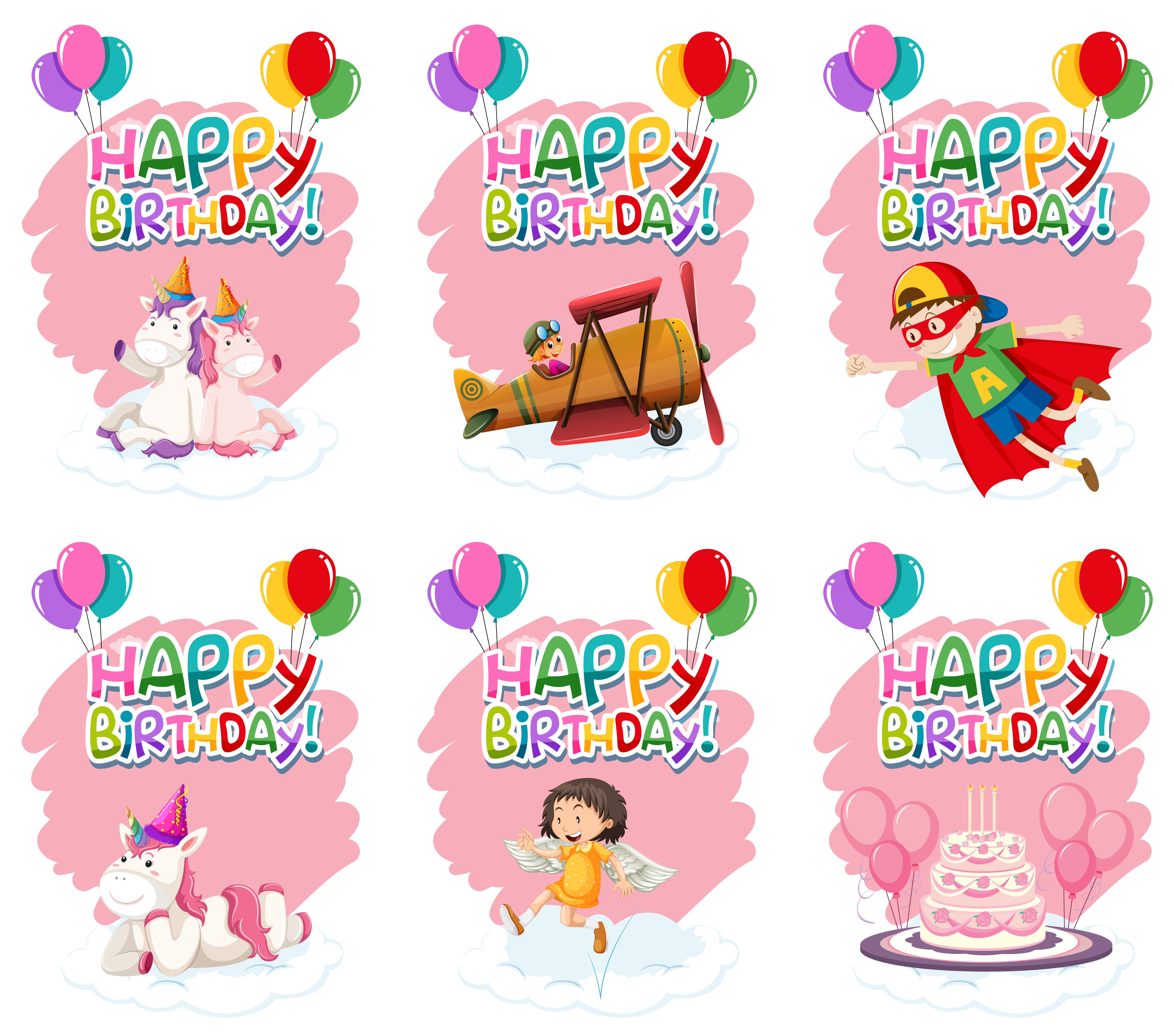 Download Set of cute birthday icon - Download Free Vectors, Clipart ...