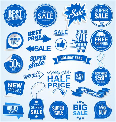 Sale banner templates design and special offer tags collection  vector