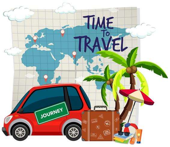 Time to travel template vector