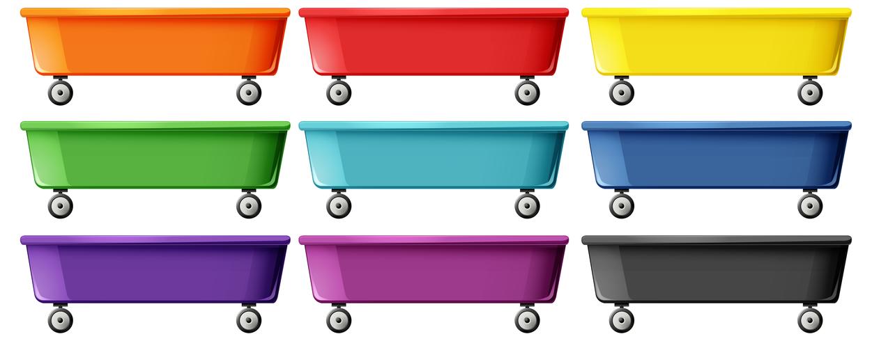 Set of wagon toy vector