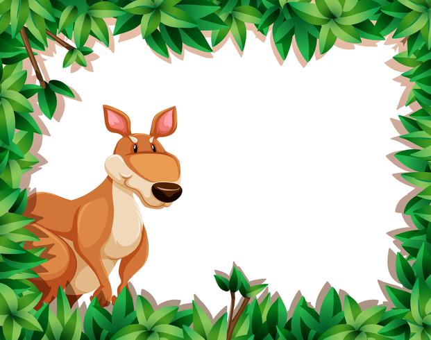 A kangaroo on nature frame vector